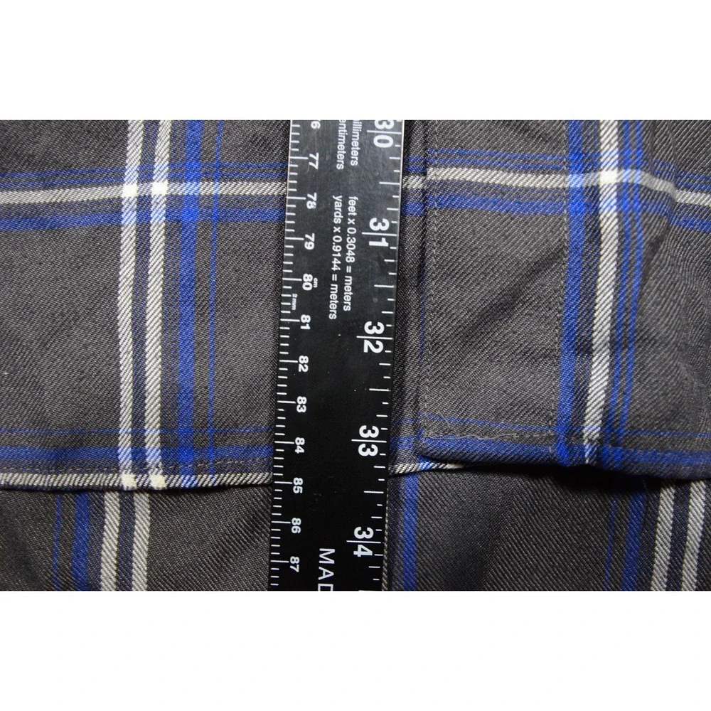 Dixxon Flannel Company Shirt Mens 3XL Gray Blue Plaid Snap‎ Performance Machine